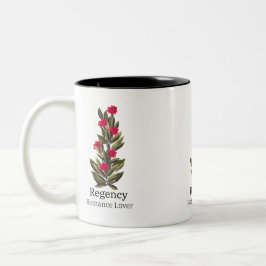 De Café Em Dois Tons Caneca com design floral vermelho romance amantes,