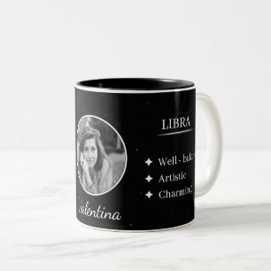 De Café Em Dois Tons Caneca com Foto e Nome Personalizados com Traços d