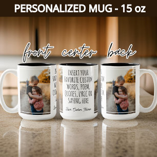 De Café Em Dois Tons Caneca com Foto e Palavras Personalizadas, Present