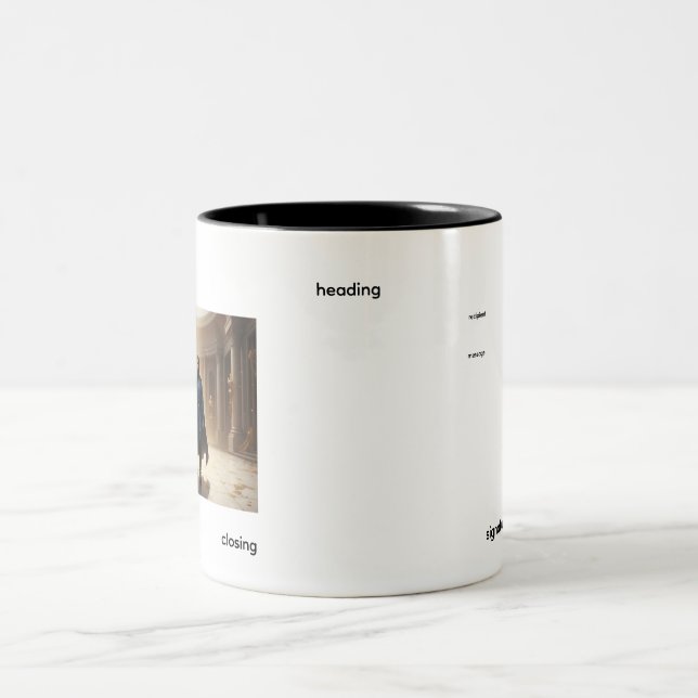 De Café Em Dois Tons caneca com imagem e texto (Centro)