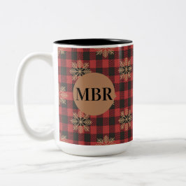 De Café Em Dois Tons Caneca com Monograma da Cozinha Country com Flocos