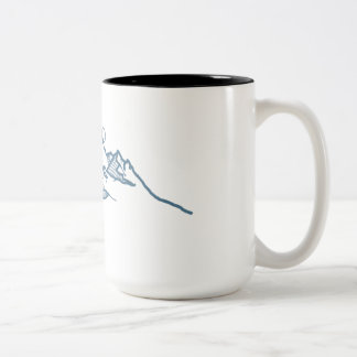 De Café Em Dois Tons caneca com montanha azul