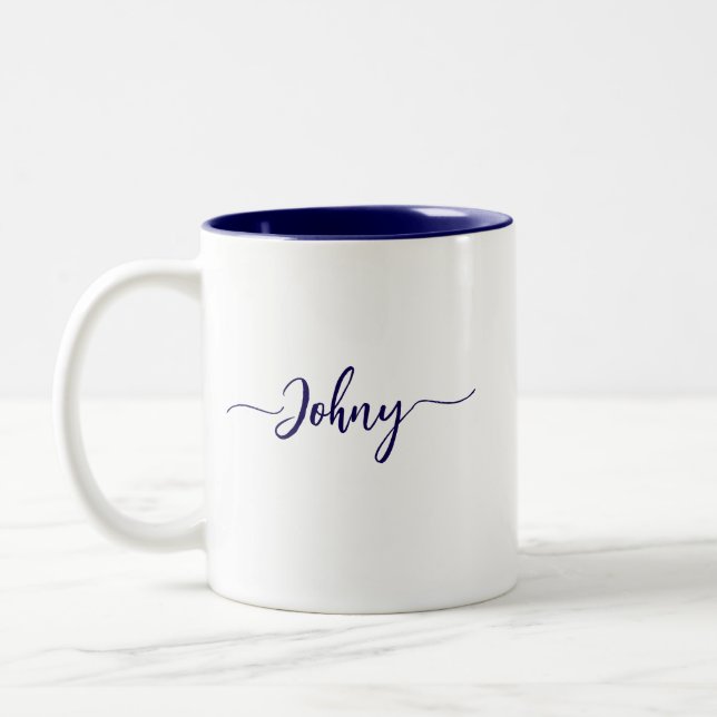De Café Em Dois Tons Caneca com nome personalizado (Esquerda)