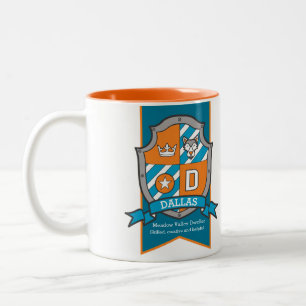 De Café Em Dois Tons Caneca com significado do nome Dallas letra D cris