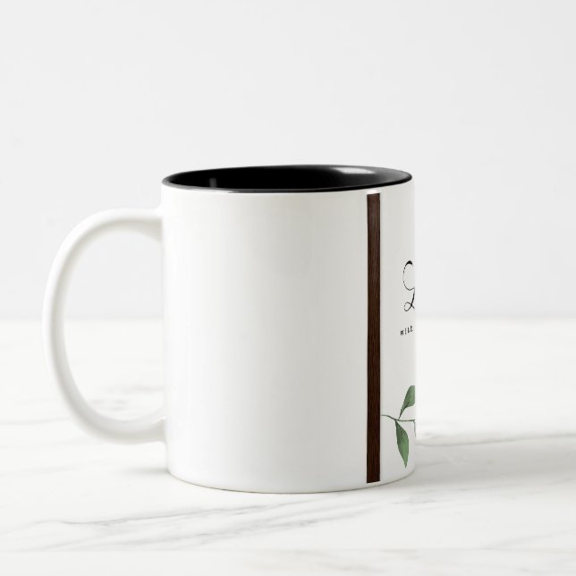 De Café Em Dois Tons caneca com versículo (Esquerda)