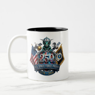 De Café Em Dois Tons Caneca Comemorativa dos 250 Anos da Força Espacial