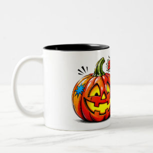 De Café Em Dois Tons Caneca Comic Book Pow Pumpkin I