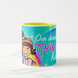 De Café Em Dois Tons Caneca conhecida do aqua do arco-íris das meninas