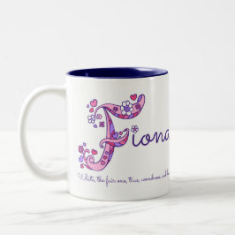 De Café Em Dois Tons Caneca conhecida do monograma da flor F do coração