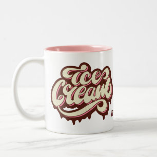 De Café Em Dois Tons Caneca conhecida feita sob encomenda do sorvete