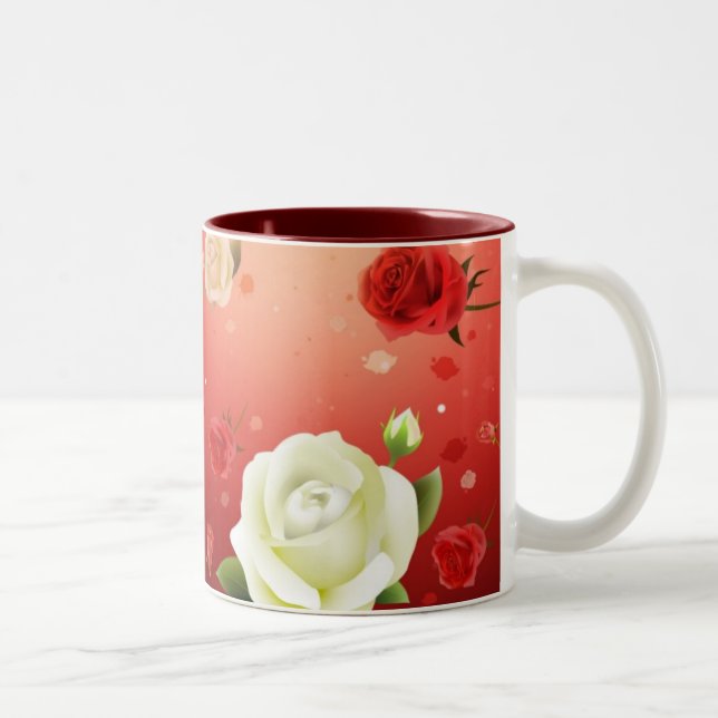 De Café Em Dois Tons Caneca cor-de-rosa (Direita)