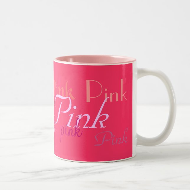 De Café Em Dois Tons Caneca cor-de-rosa (Direita)