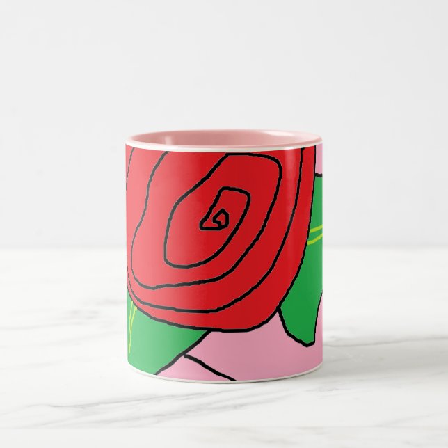 De Café Em Dois Tons Caneca cor-de-rosa 2 (Centro)