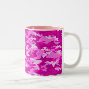 De Café Em Dois Tons Caneca cor-de-rosa da camuflagem