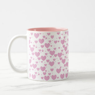 De Café Em Dois Tons Caneca cor-de-rosa dos corações