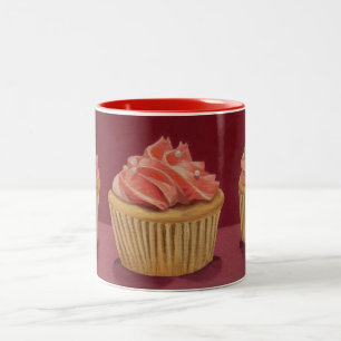 De Café Em Dois Tons Caneca cor-de-rosa dos cupcakes