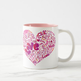 De Café Em Dois Tons Caneca cor-de-rosa dos namorados da paixão do amor