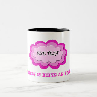 De Café Em Dois Tons Caneca cor-de-rosa feminino da tecnologia do olho
