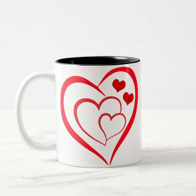 De Café Em Dois Tons Caneca Coração dos Corações (Esquerda)