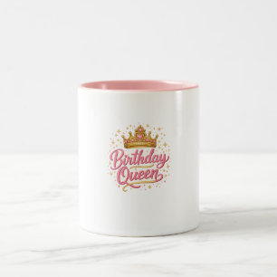 De Café Em Dois Tons Caneca Coroa da Rainha do Aniversário – Aniversári