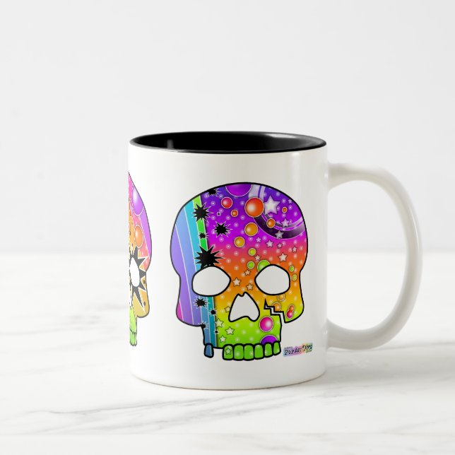 De Café Em Dois Tons Caneca - CRÂNIOS do POP ART (Direita)