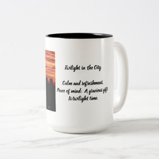 De Café Em Dois Tons Caneca Crepúsculo na Cidade