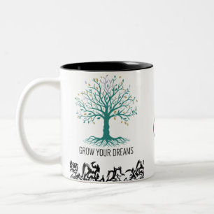 De Café Em Dois Tons Caneca Cresça Seus Sonhos – Siga a Inspiração dos 