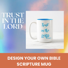 De Café Em Dois Tons Caneca Cristã Azul Provérbios 3:5 Confie no Senhor