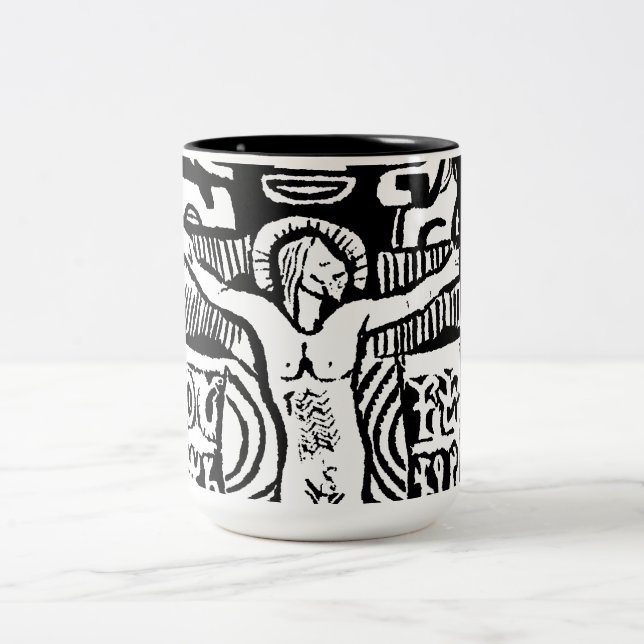 De Café Em Dois Tons Caneca Crucifixo (Centro)