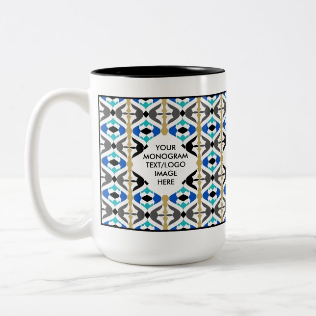 DE CAFÉ EM DOIS TONS CANECA CUSTOMIZÁVEL 4,1 DO MONOGRAMA (Esquerda)