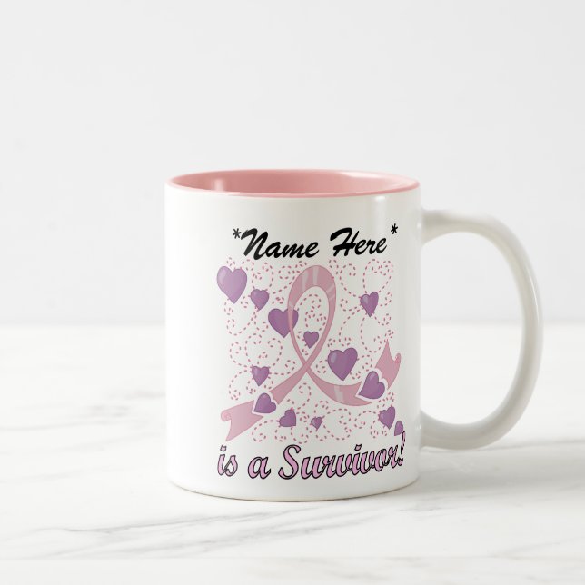 De Café Em Dois Tons Caneca customizável do sobrevivente do cancro da (Direita)