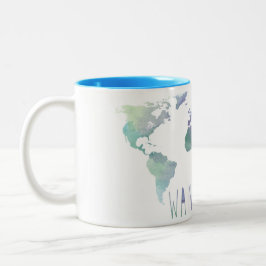 De Café Em Dois Tons Caneca da aguarela do Wanderlust
