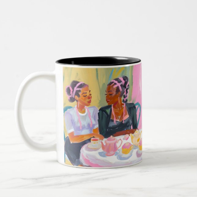 De Café Em Dois Tons Caneca da Amizade na Hora do Chá (Esquerda)