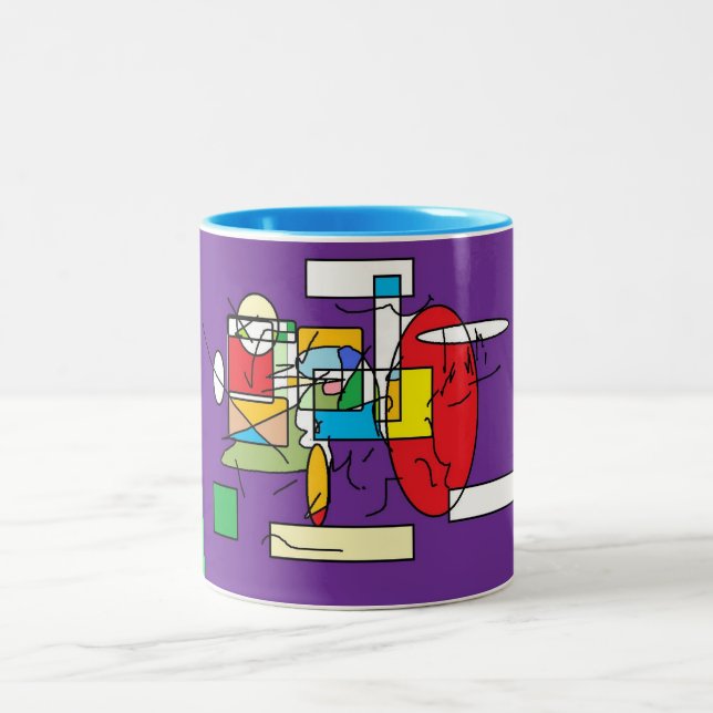 De Café Em Dois Tons caneca da arte abstracta (Centro)