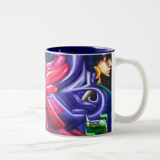 De Café Em Dois Tons Caneca da arte da Meu-Rua (Direita)