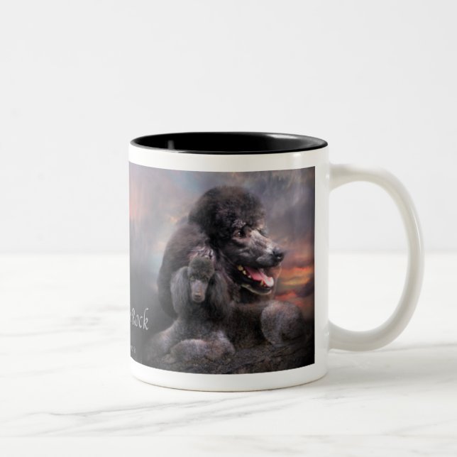 De Café Em Dois Tons Caneca da arte da rocha da caniche (Direita)