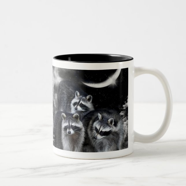 De Café Em Dois Tons Caneca da arte dos bandidos da noite (Direita)