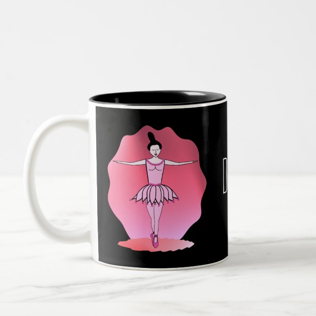 De Café Em Dois Tons Caneca da bailarina da dança (Esquerda)