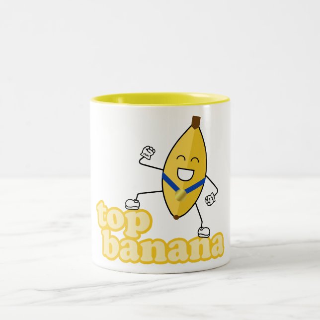 De Café Em Dois Tons Caneca da banana superior (Centro)