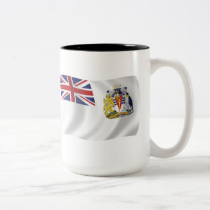 De Café Em Dois Tons Caneca da Bandeira Antártica Britânica