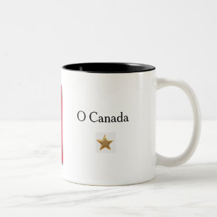 De Café Em Dois Tons Caneca da Bandeira Canadense com o Título do Hino