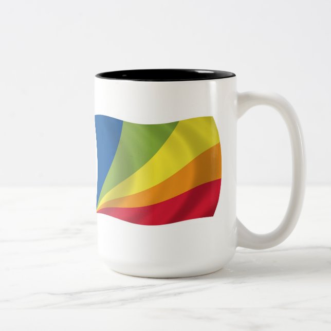 De Café Em Dois Tons Caneca da Bandeira da Lingua Franca Nova (Direita)