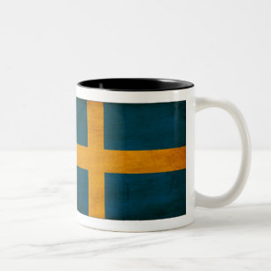 De Café Em Dois Tons Caneca da bandeira da suecia