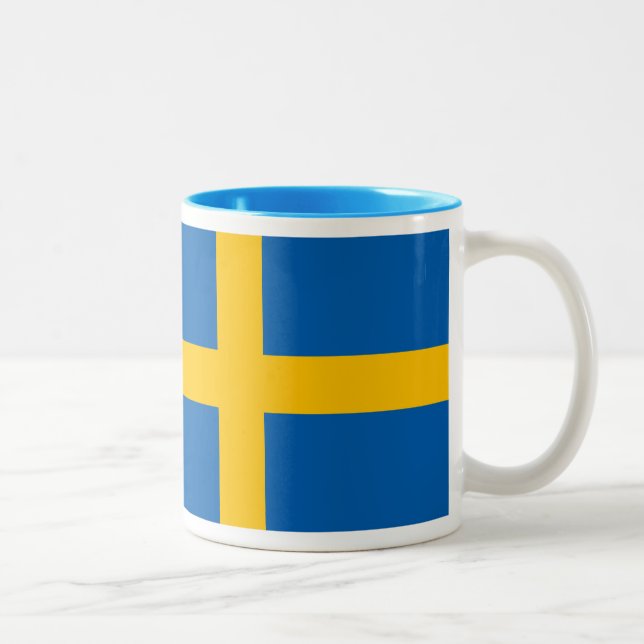 De Café Em Dois Tons Caneca da bandeira da suecia (Direita)