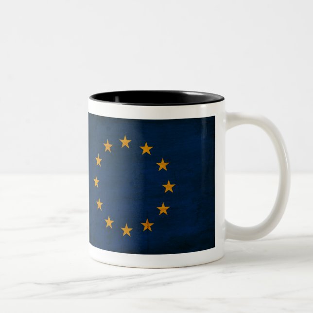 De Café Em Dois Tons Caneca da bandeira da União Europeia (Direita)