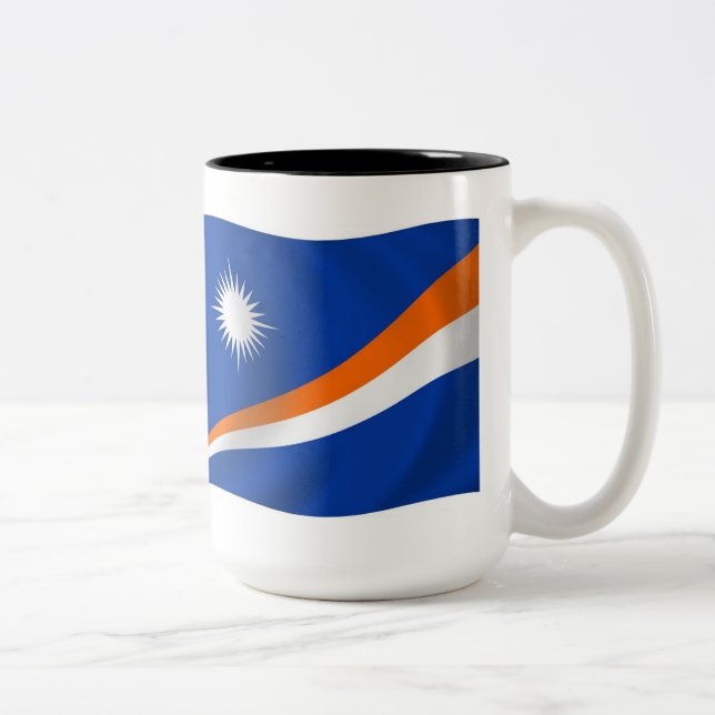 De Café Em Dois Tons Caneca da Bandeira das Ilhas Marshall (Direita)
