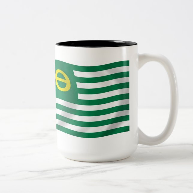 De Café Em Dois Tons Caneca da Bandeira do Movimento Ecologia (Direita)