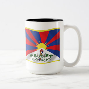 De Café Em Dois Tons Caneca da Bandeira do Tibete
