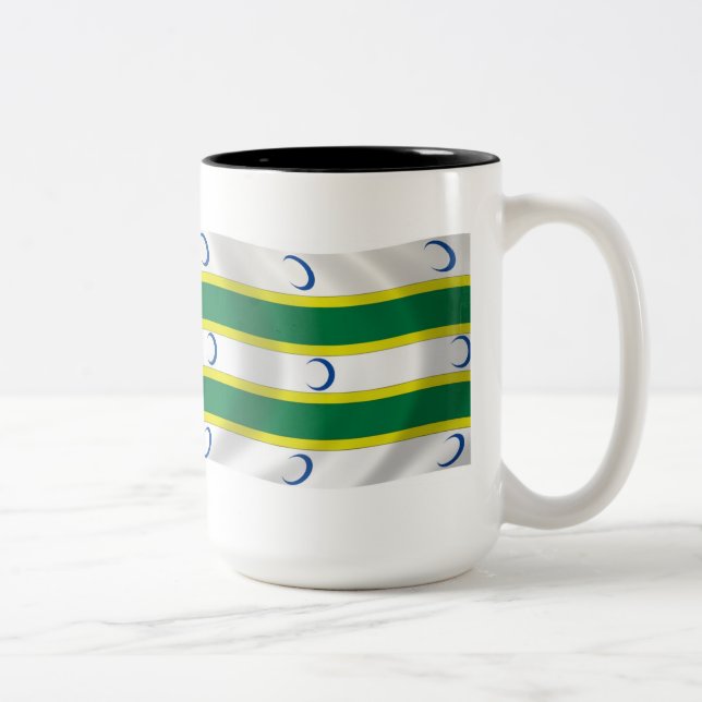 De Café Em Dois Tons Caneca da Bandeira do Turcomenistão (Direita)