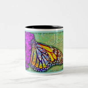 De Café Em Dois Tons Caneca da borboleta da alegria